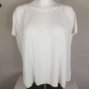 Coldwater Creek Short Sleeve‎ Ribbed White Blouse